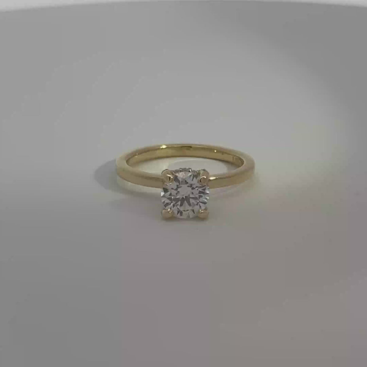 1.22 Carat Round Solitaire Hidden Halo Lab Grown Diamond Engagement Ring